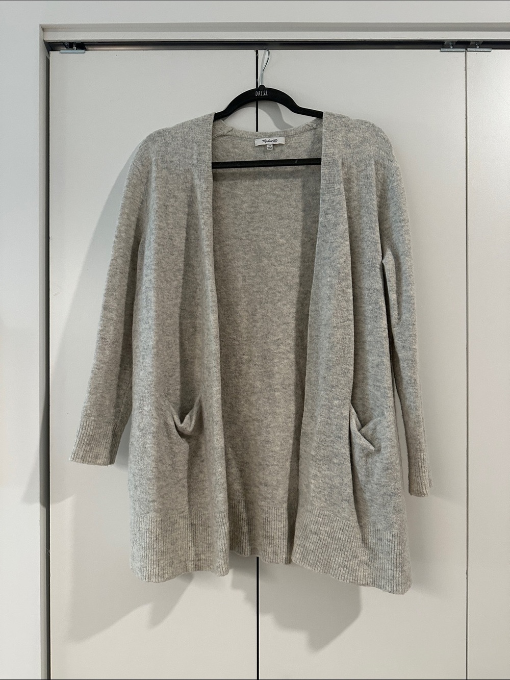 Madewell Light Gray Open-Front Pocket Cardigan